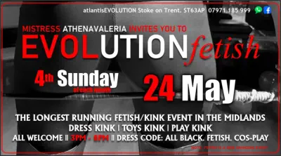 Swingers Club Stoke Fetish Club Stoke Greedy Girls Club Stoke BDSM Events Hot Wives Hotwives at atlantisEVOLUTION Stoke Staffordshire Midlands ST63AP 07971185999