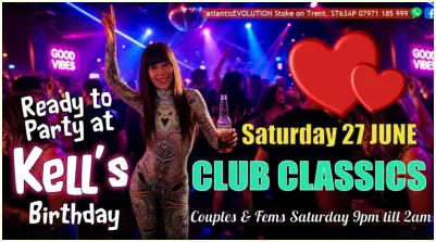 Swingers Club Stoke Fetish Club Stoke Greedy Girls Club Stoke BDSM Events Hot Wives Hotwives at atlantisEVOLUTION Stoke Staffordshire Midlands ST63AP 07971185999