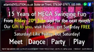 Swingers Club Stoke Fetish Club Stoke Greedy Girls Club Stoke BDSM Events Hot Wives Hotwives at atlantisEVOLUTION Stoke Staffordshire Midlands ST63AP 07971185999